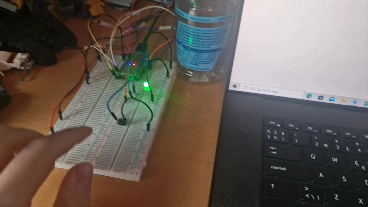 Original Touchless PC Control demonstration with a laptop and sensor prototype
