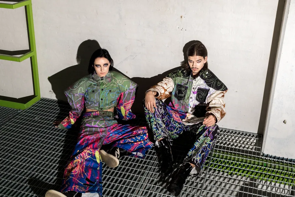 Two finished looks from Rune Aaslet’s SAFD graduation collection